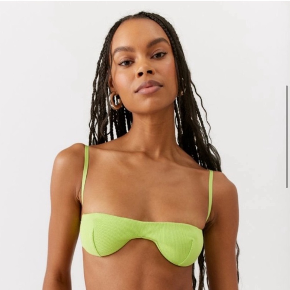 NWT {Urban Outfitters} Out From Under | That Girl Ribbed Bra | Lime/Vert~ Large - Picture 6 of 16